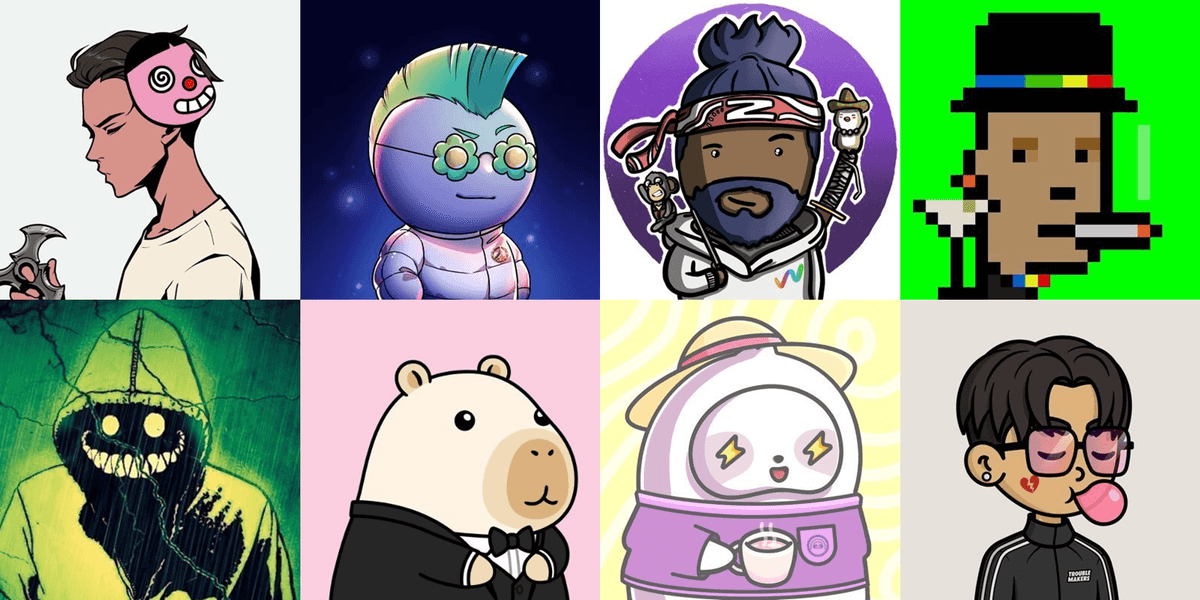 PFPs from 8 of the top creators on Crypto Twitter
