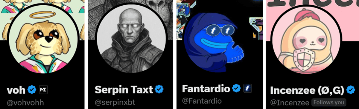 Crypto Twitter @handle examples