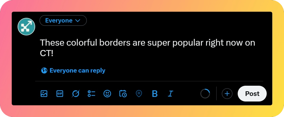 Example showing the image border trend popular on crypto twitter in 2025