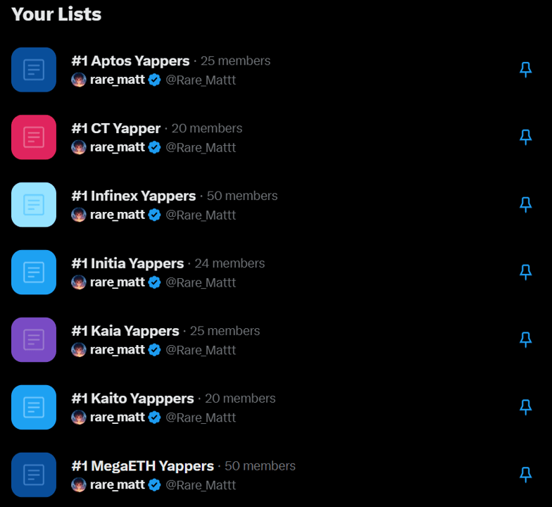 Example of Twitter Lists interface