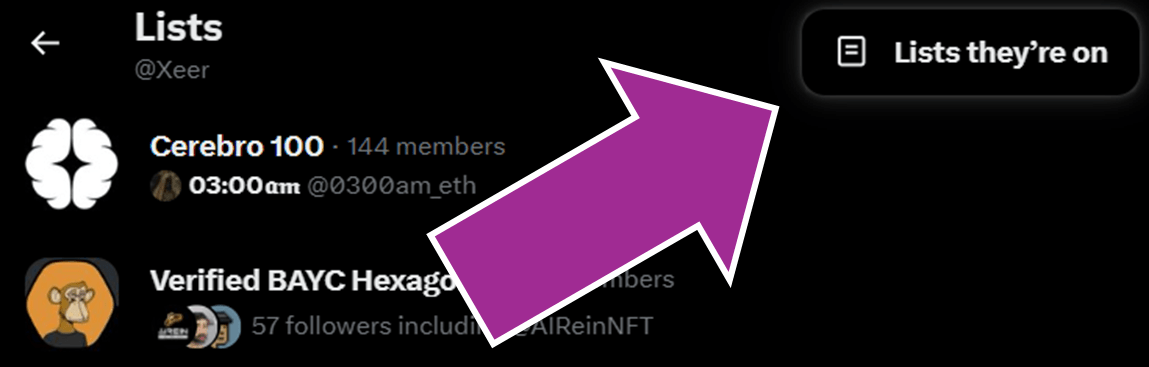 Finding the secret lists on X