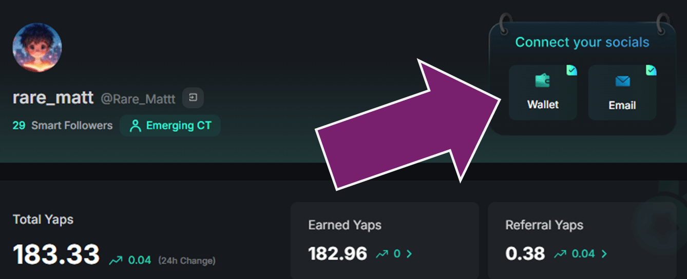 Kaito Yaps wallet connect setup process